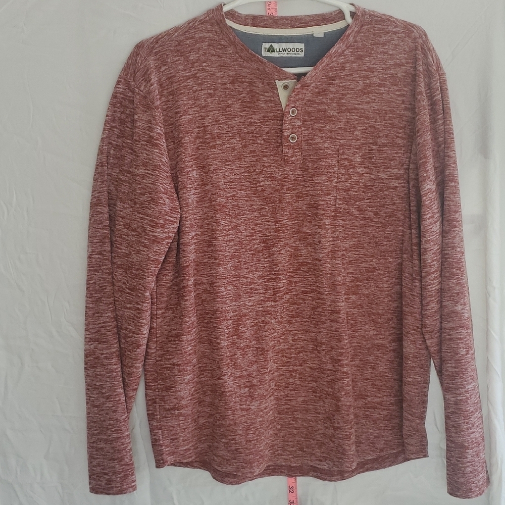 Tallwoods Red Henley Long Sleeve Shirt
